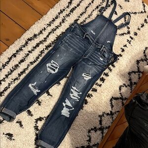 Distressed Denim Overalls